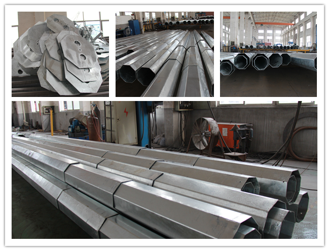 345Mpa Medium Voltage Electrical Steel Power Pole For 69kv Transmission Project 0